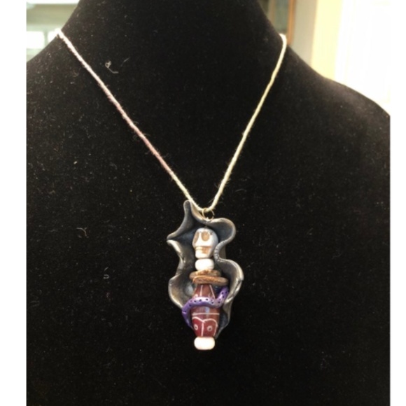 Hand Crafted Jewelry - Grey Skull Necklace